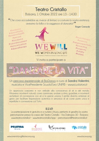 Biodanza a We WILL Salute della Donna e Medicina di genere